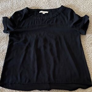 LOFT Elegant Black Short Sleeve Tee